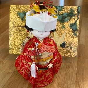 Vintage Japanese Kimekomi Doll | Traditional Wedding Kimono
